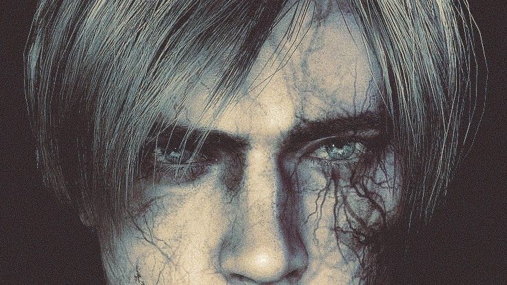 Resident Evil 4 Remastered infected Leon Kennedy staring at viewer