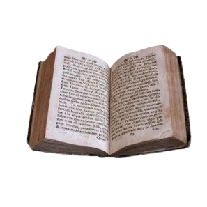 Transparent png of an old open book